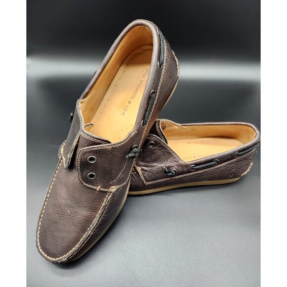 JOHN VARVATOS STAR USA Pebble Leather Boat Shoes Men's 12 - Picture 4 of 16